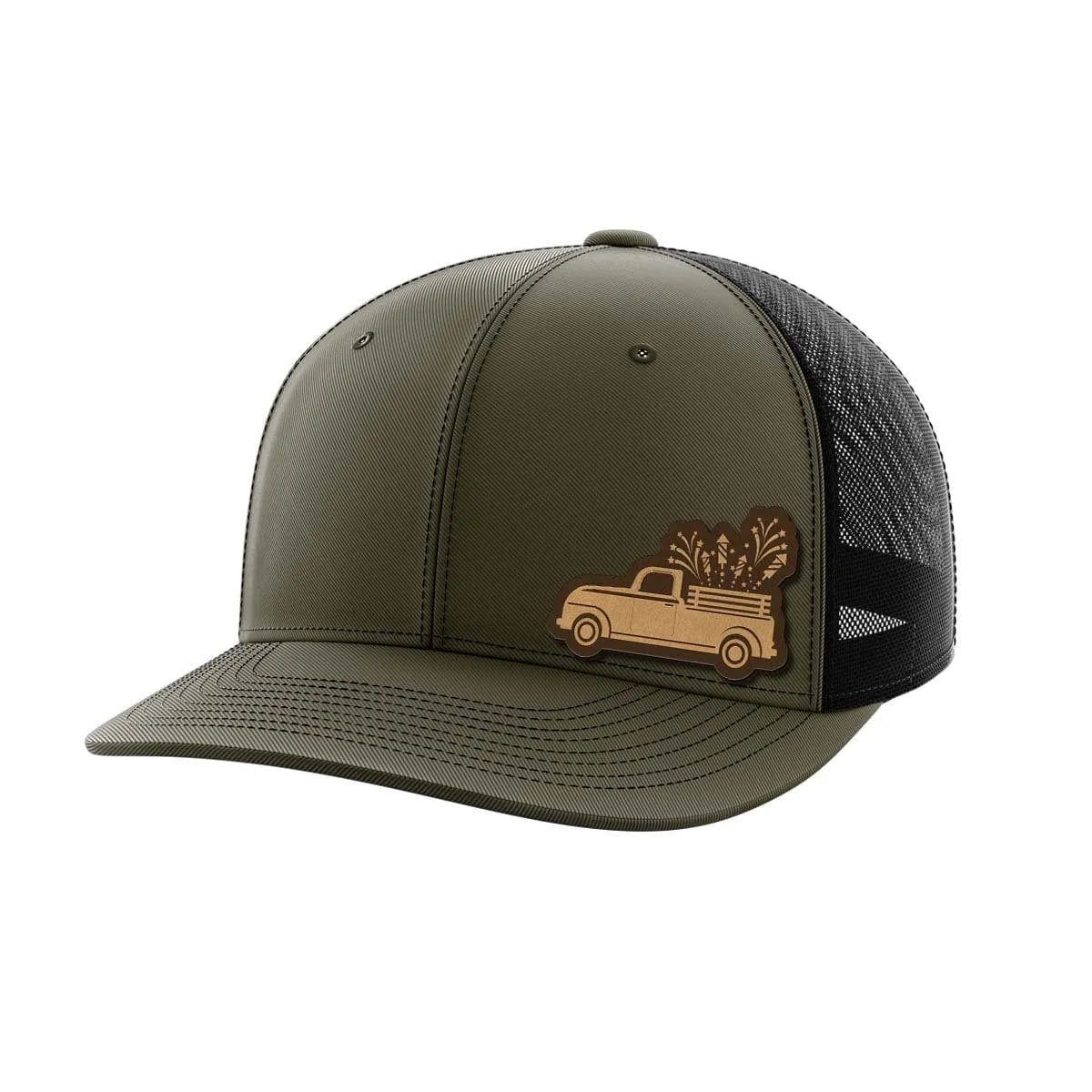 Fireworks Truck Leather Patch Hat