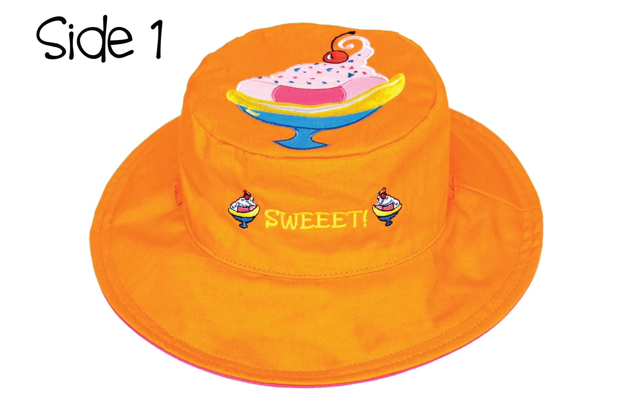 FlapJackKids - Reversible Kids' Sun Hat - Sundae / Popsicle