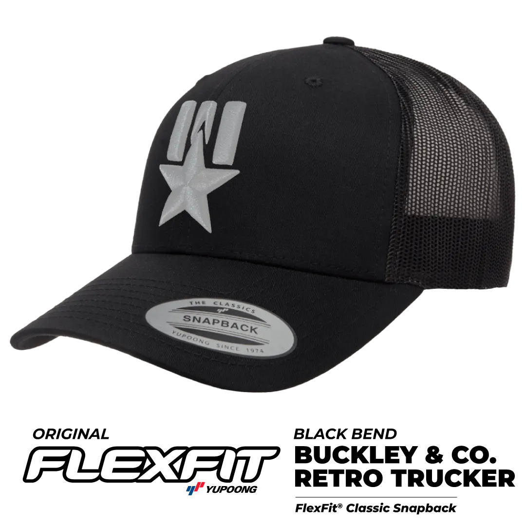 FLEXFIT® BLACK CLASSIC RETRO TRUCKER