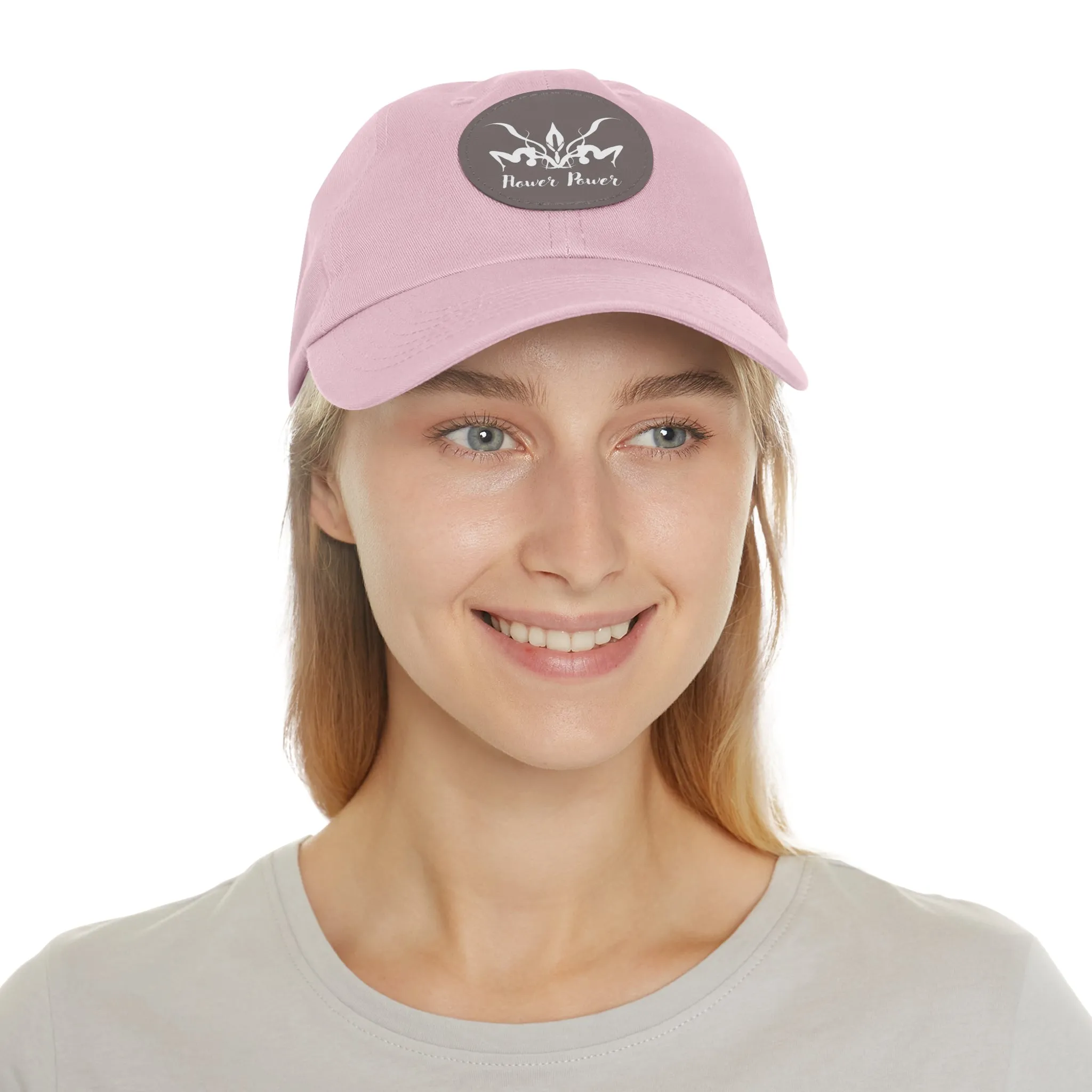 Flower Power Cap with Leather Patch (Round)
