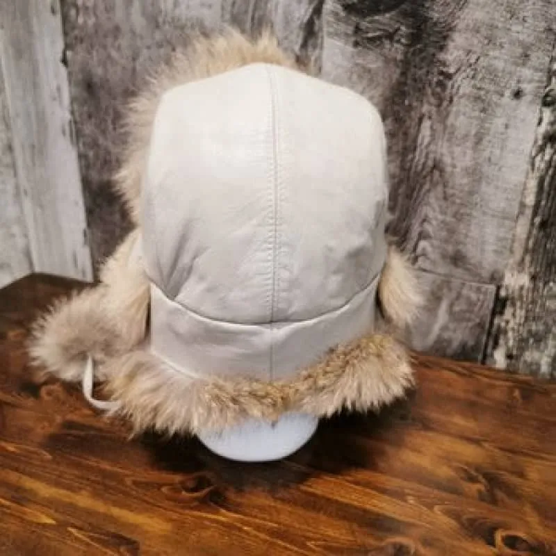 Fourrures(Furs) Audet Women's Coyote Fur Hat with Pompoms