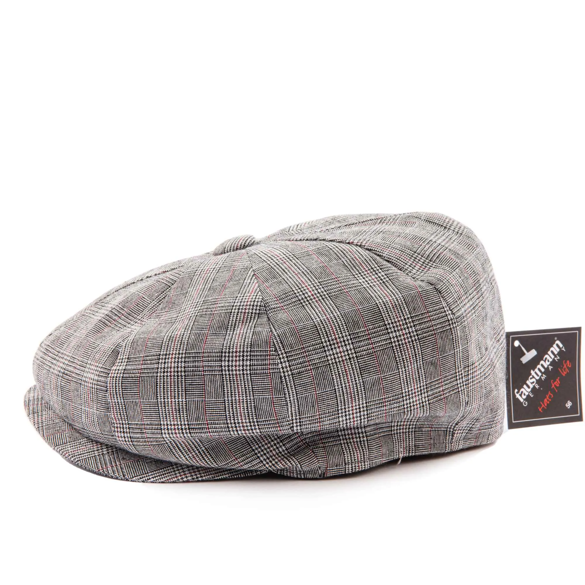 Gatsby Cap Cotton Check - Grau