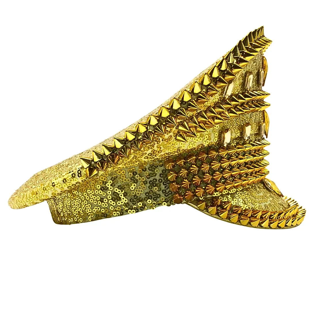 Gold Studded Captain Hat (Each)