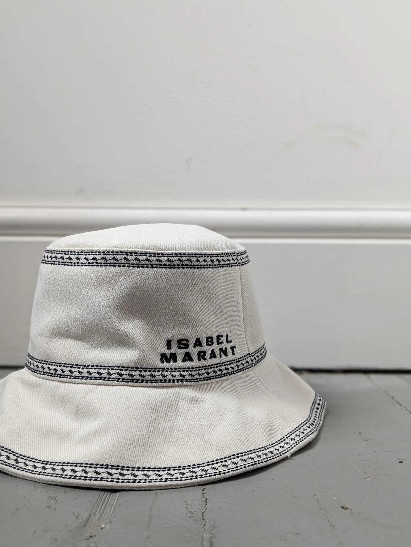 Halena Ecru Embroidered Bucket Hat