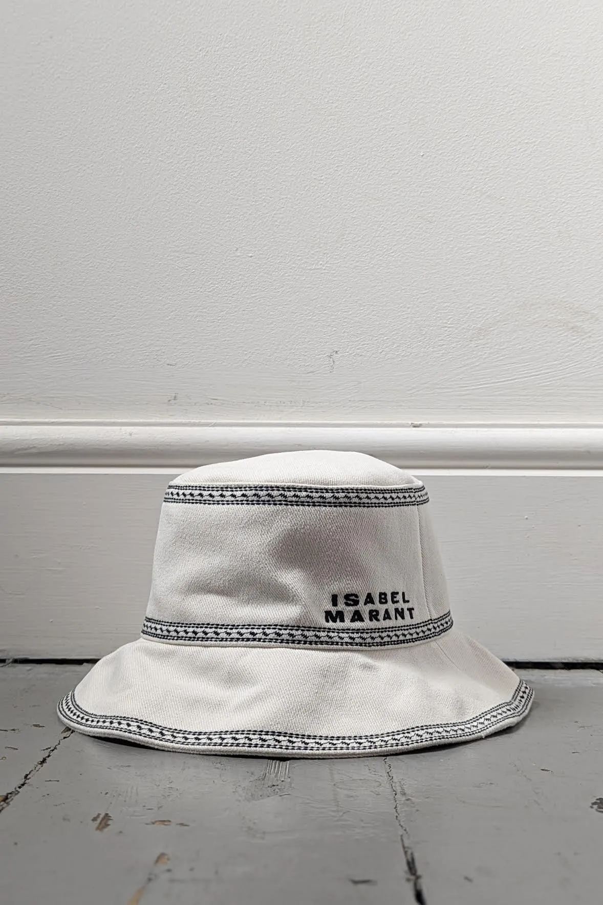 Halena Ecru Embroidered Bucket Hat