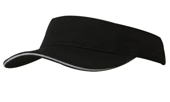 Headwear-Brushed Heavy Cotton Visor Cap-4230