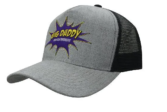 Headwear Grey Marle American Twill With Mesh Back (3821)