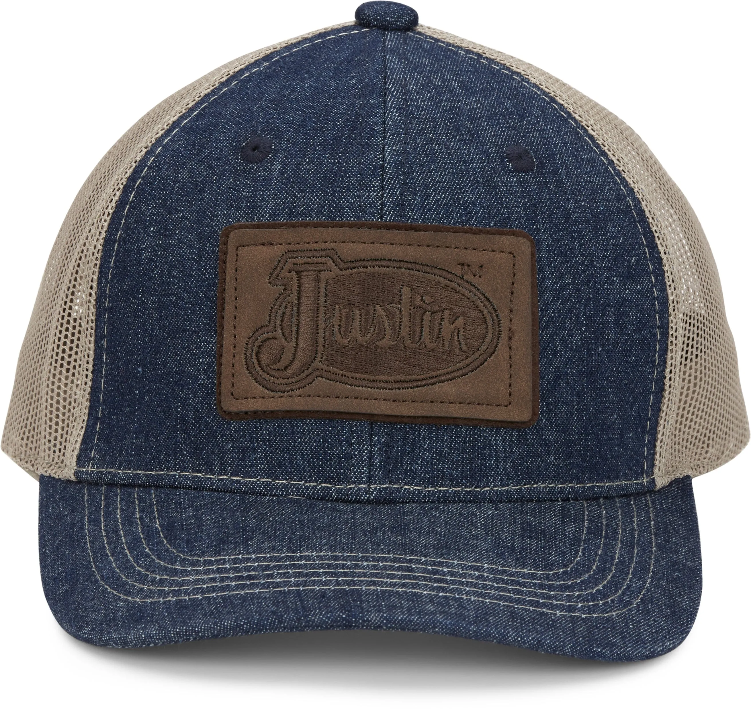 Justin Faux Leather Patch Hat