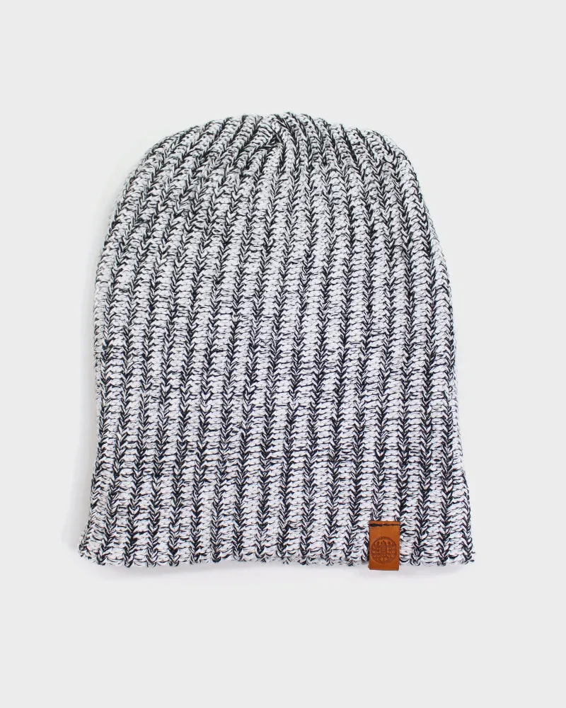 Kiriko Original Knit Cap, Black and White Marbled