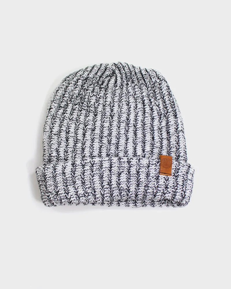 Kiriko Original Knit Cap, Black and White Marbled