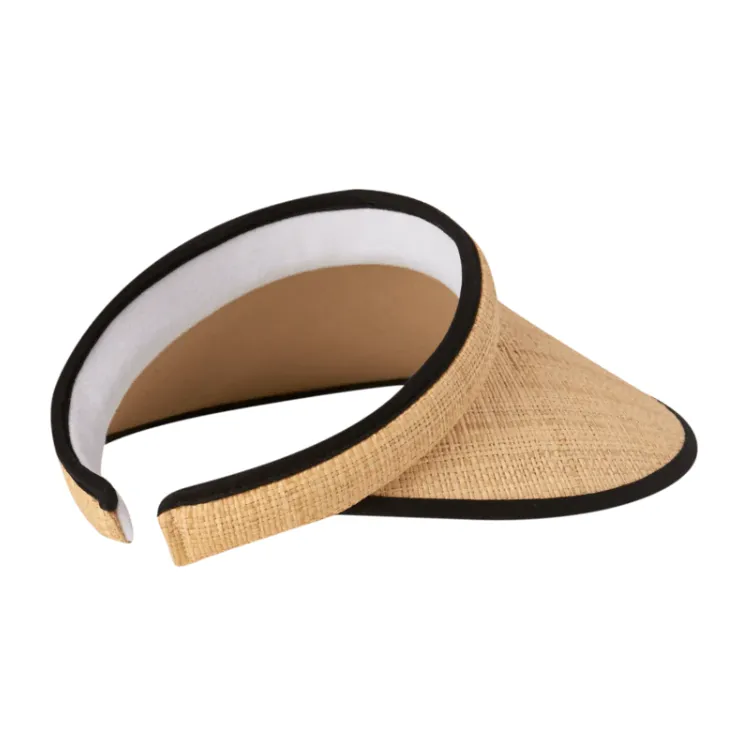 Kooringal Ladies Visor Push On Raffia - Black