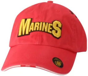 MARINES 3D Foam Multi Position Embroidery on Red Cap