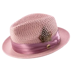 Montique Rose Pink Men's Summer Straw Hats Style H-34