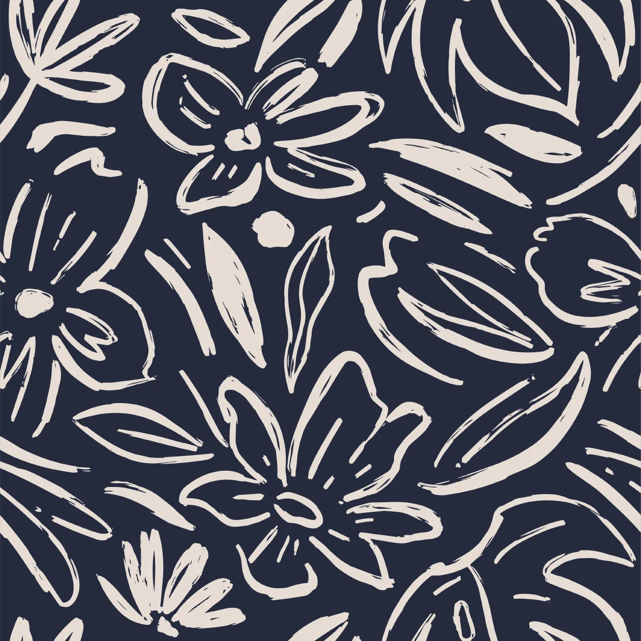 Navy with Flax Floral