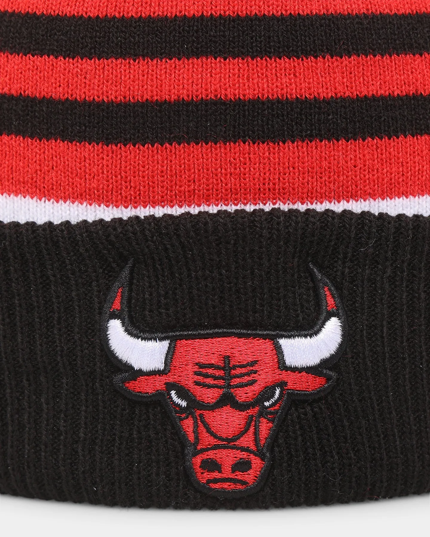 New Era Chicago Bulls Stripe Cuff Knit Medium Beanie Original Team Colours