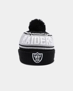 New Era Las Vegas Raiders Team Stripe Script Pom Beanie Team