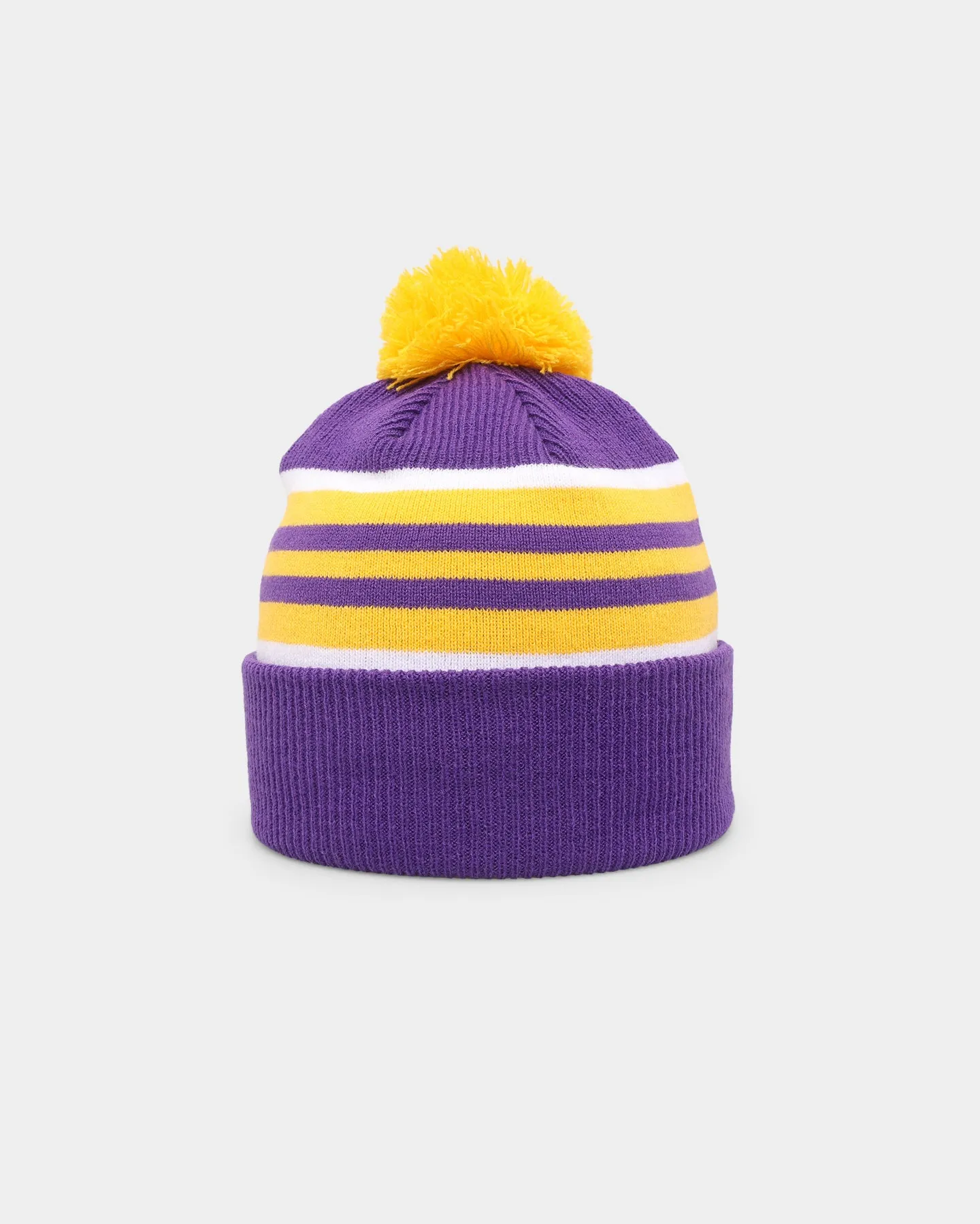 New Era Los Angeles Lakers Stripe Cuff Knit Medium Beanie Original Team Colours