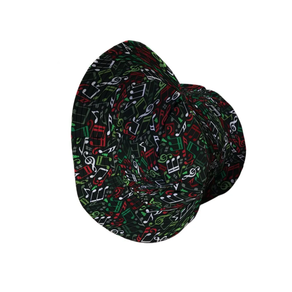 O Christmas Tree Music Notes Bucket Hat