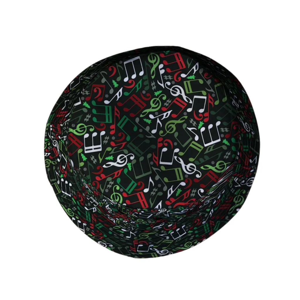 O Christmas Tree Music Notes Bucket Hat