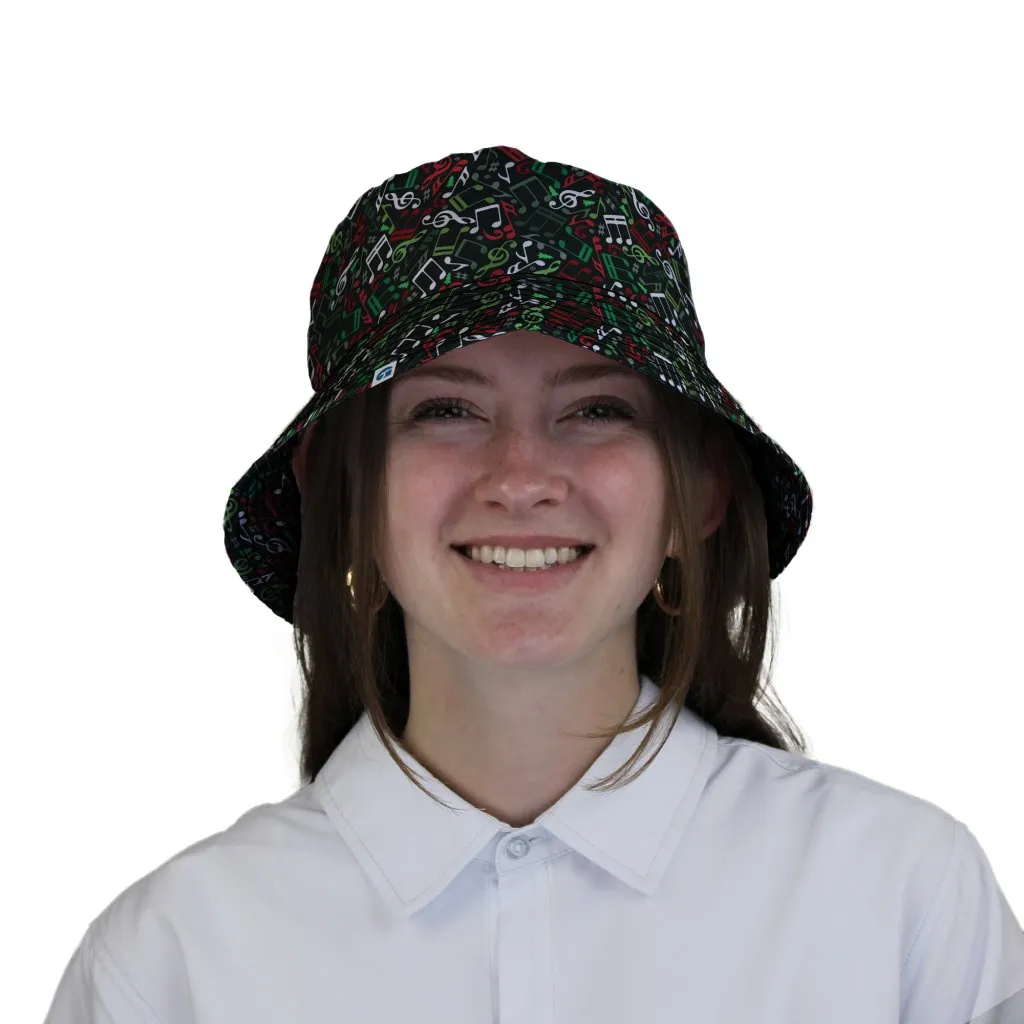 O Christmas Tree Music Notes Bucket Hat