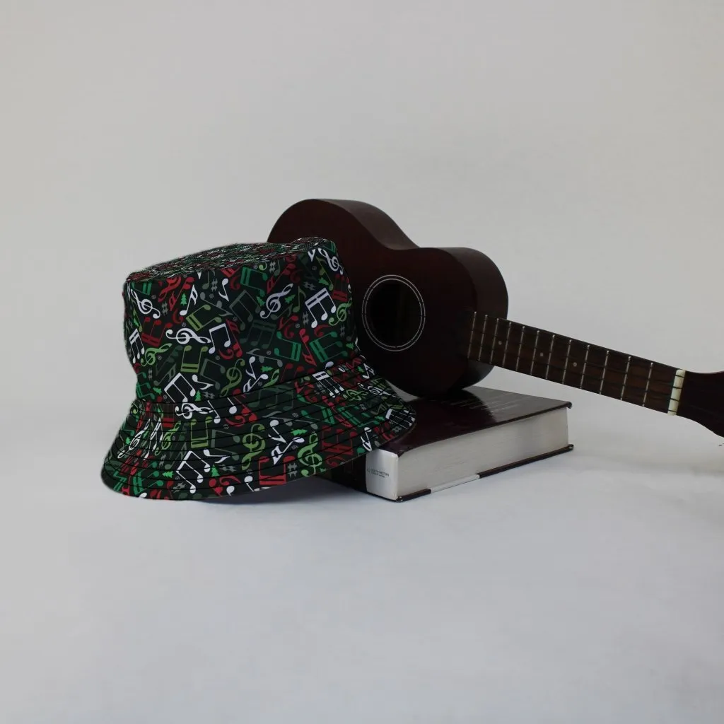 O Christmas Tree Music Notes Bucket Hat