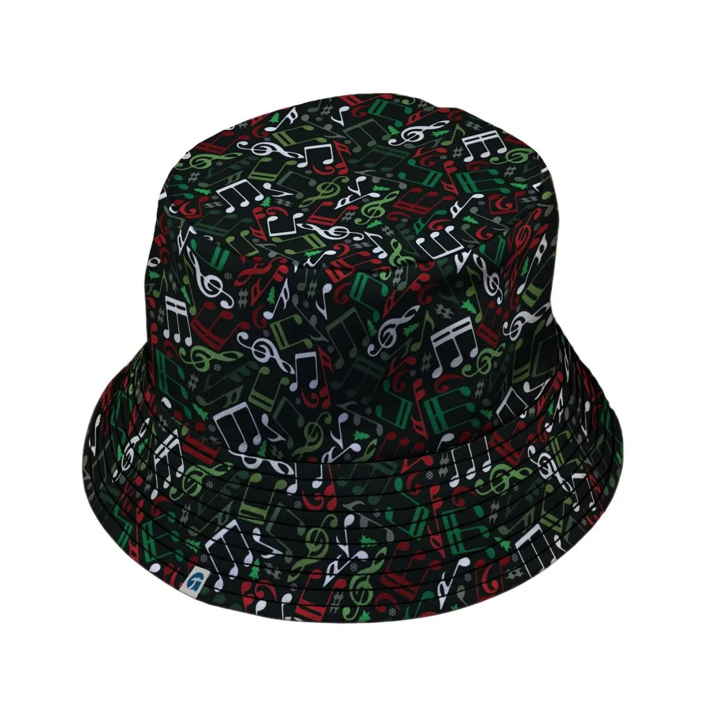 O Christmas Tree Music Notes Bucket Hat