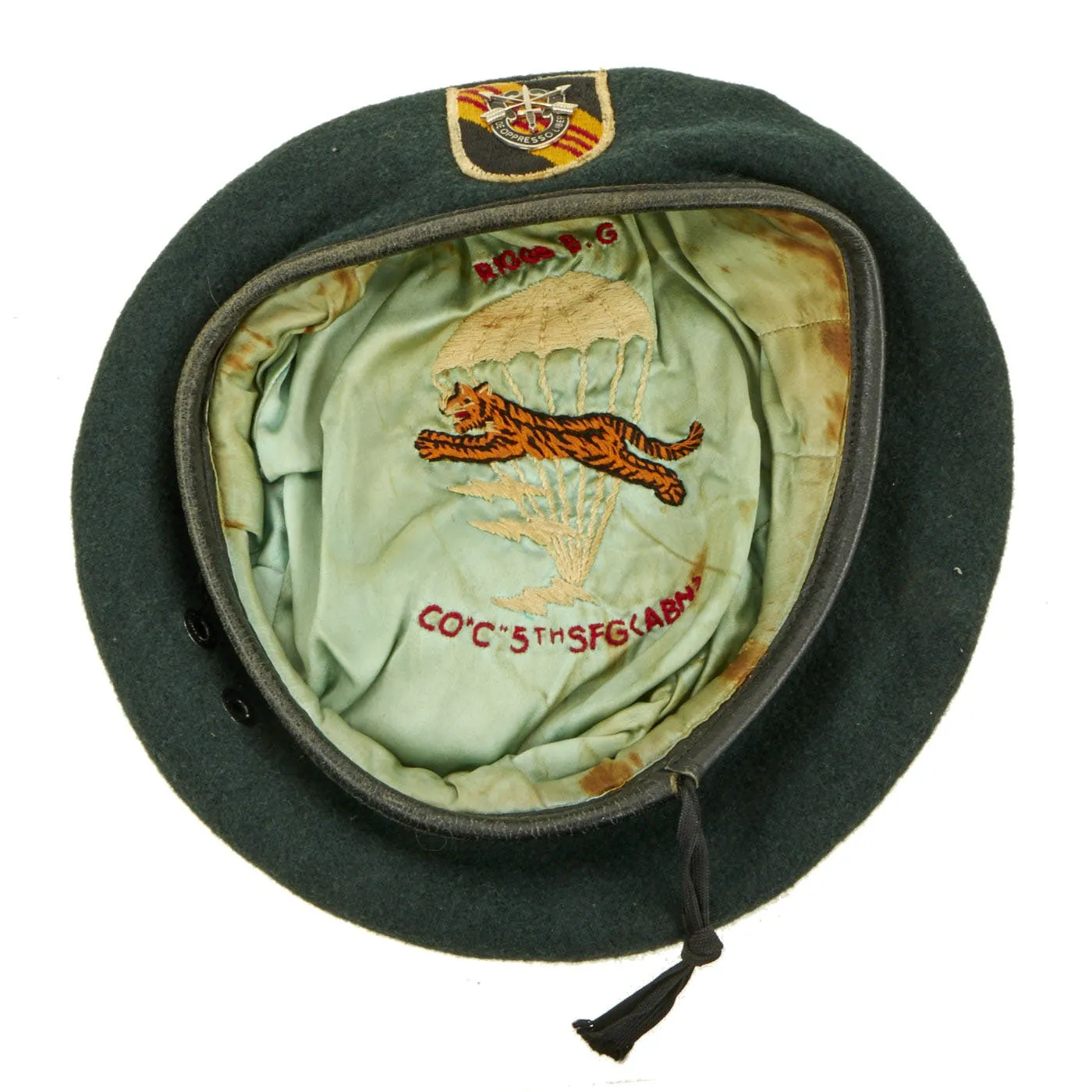 Original U.S. Vietnam War Named Company C 5th Special Forces Group Airborne Green Beret
