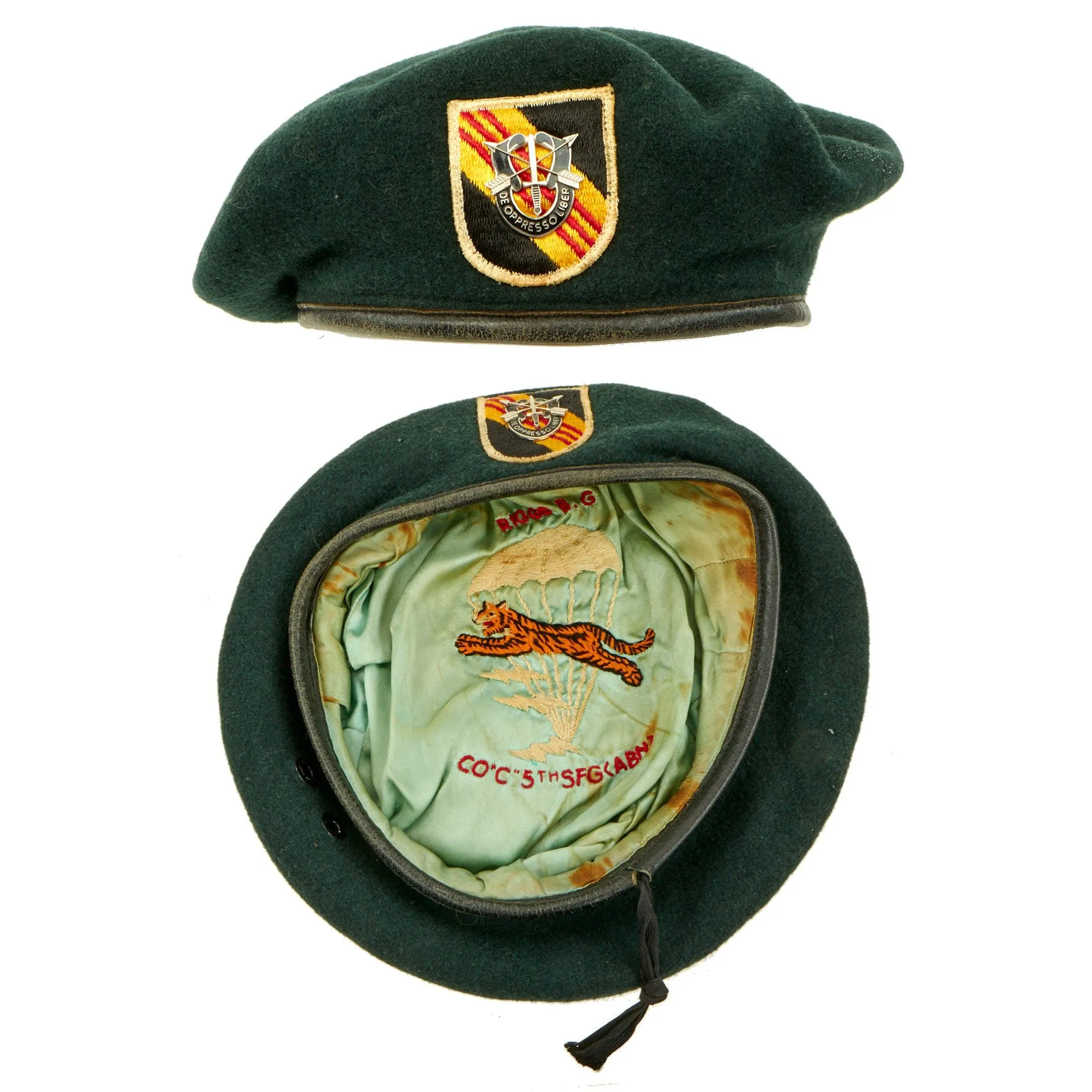 Original U.S. Vietnam War Named Company C 5th Special Forces Group Airborne Green Beret