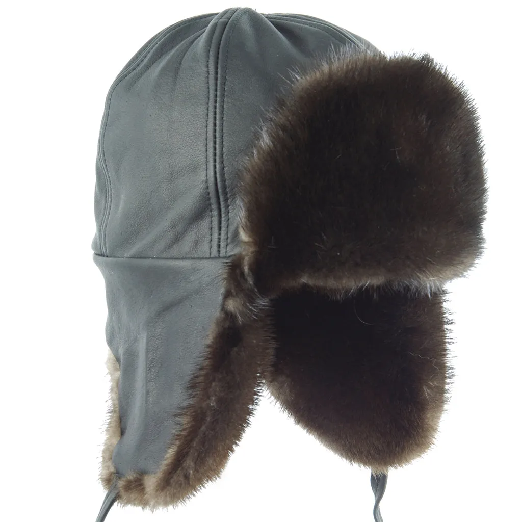 Otter Aviator With Black Deer Hide