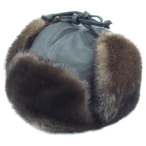 Otter Aviator With Black Deer Hide