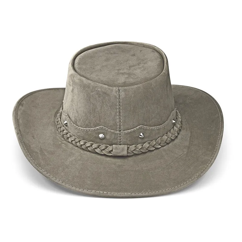 Outrider Gray Leather Cowboy Hat