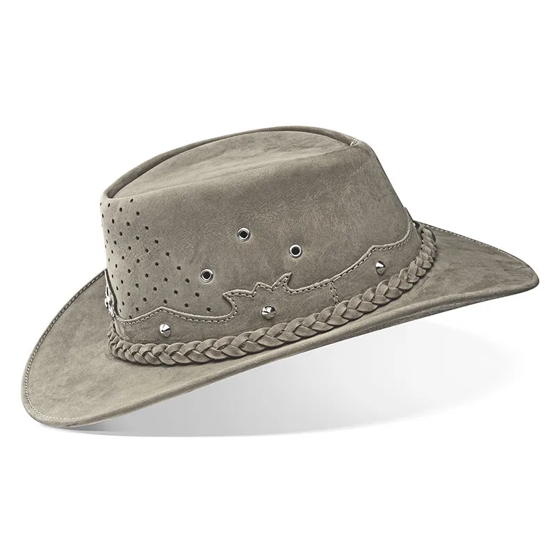 Outrider Gray Leather Cowboy Hat