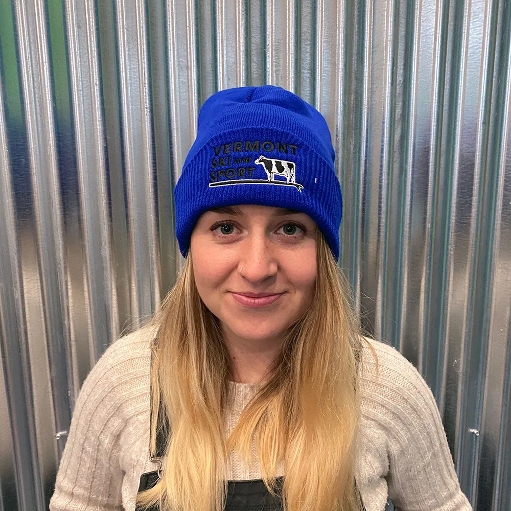 Paddleboarding Cow Fold Over Beanie - Navy