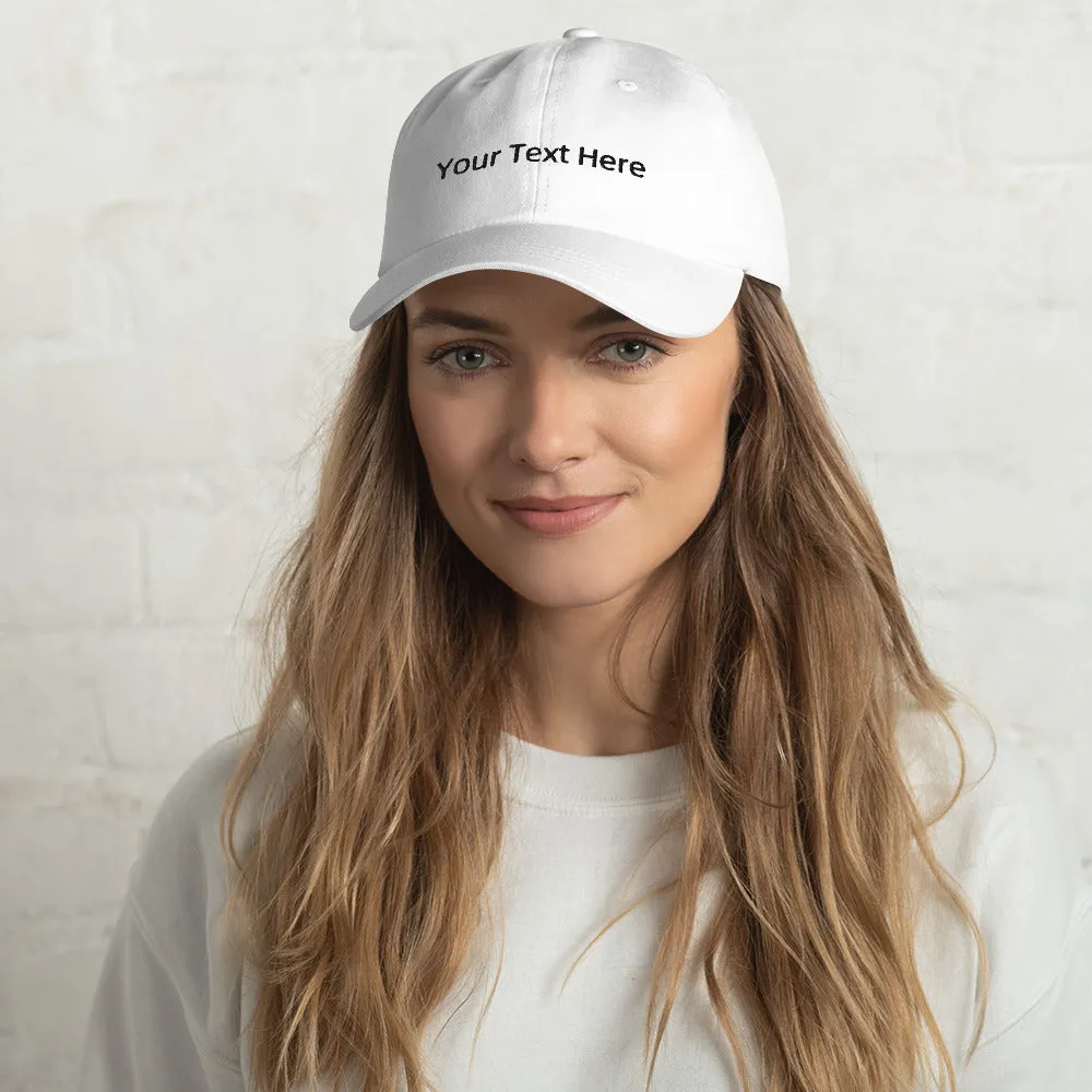 Personalized Embroidered Dad hat, Customizable Baseball Caps,  Your Text Here