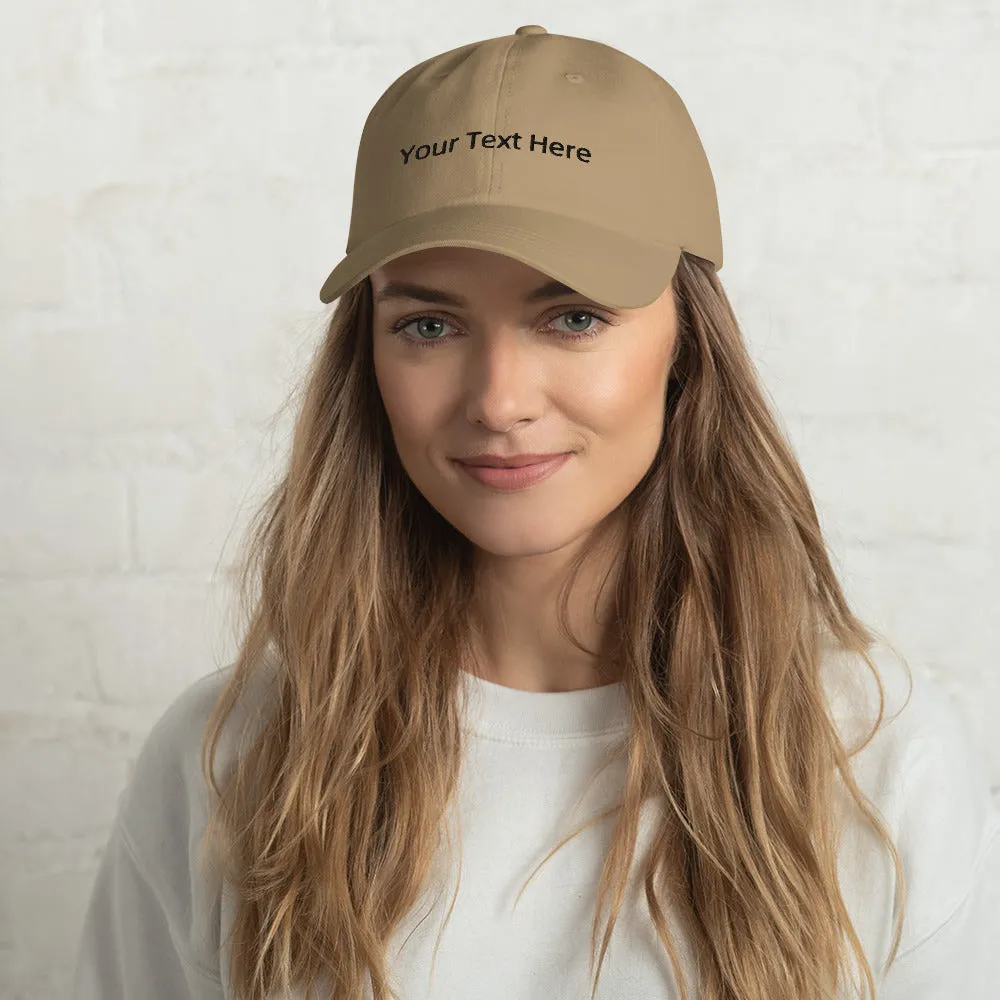 Personalized Embroidered Dad hat, Customizable Baseball Caps,  Your Text Here