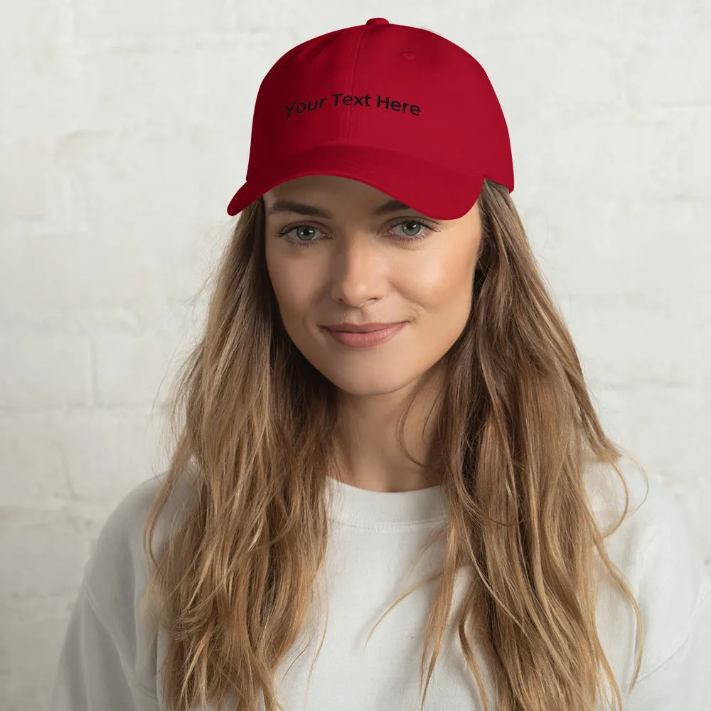 Personalized Embroidered Dad hat, Customizable Baseball Caps,  Your Text Here