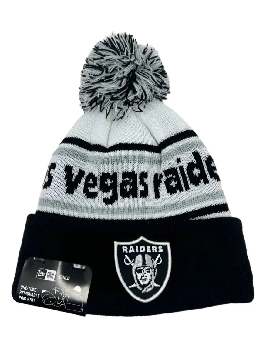 Raiders New Era Knit Pom Banded Cuff Knit Hat Beanie