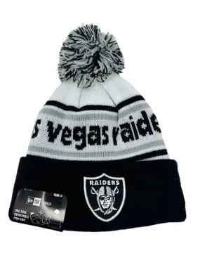 Raiders New Era Knit Pom Banded Cuff Knit Hat Beanie