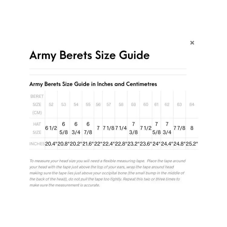 Ranger Regiment Grey Silk Lined Army Beret
