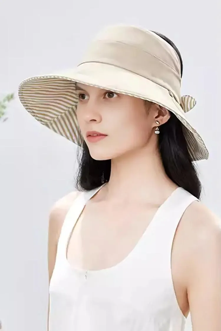 Reversible UPF50 Wrap-around Sun Visor with Bow