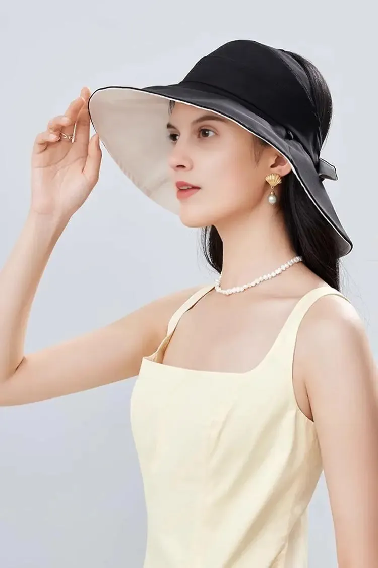 Reversible UPF50 Wrap-around Sun Visor with Bow