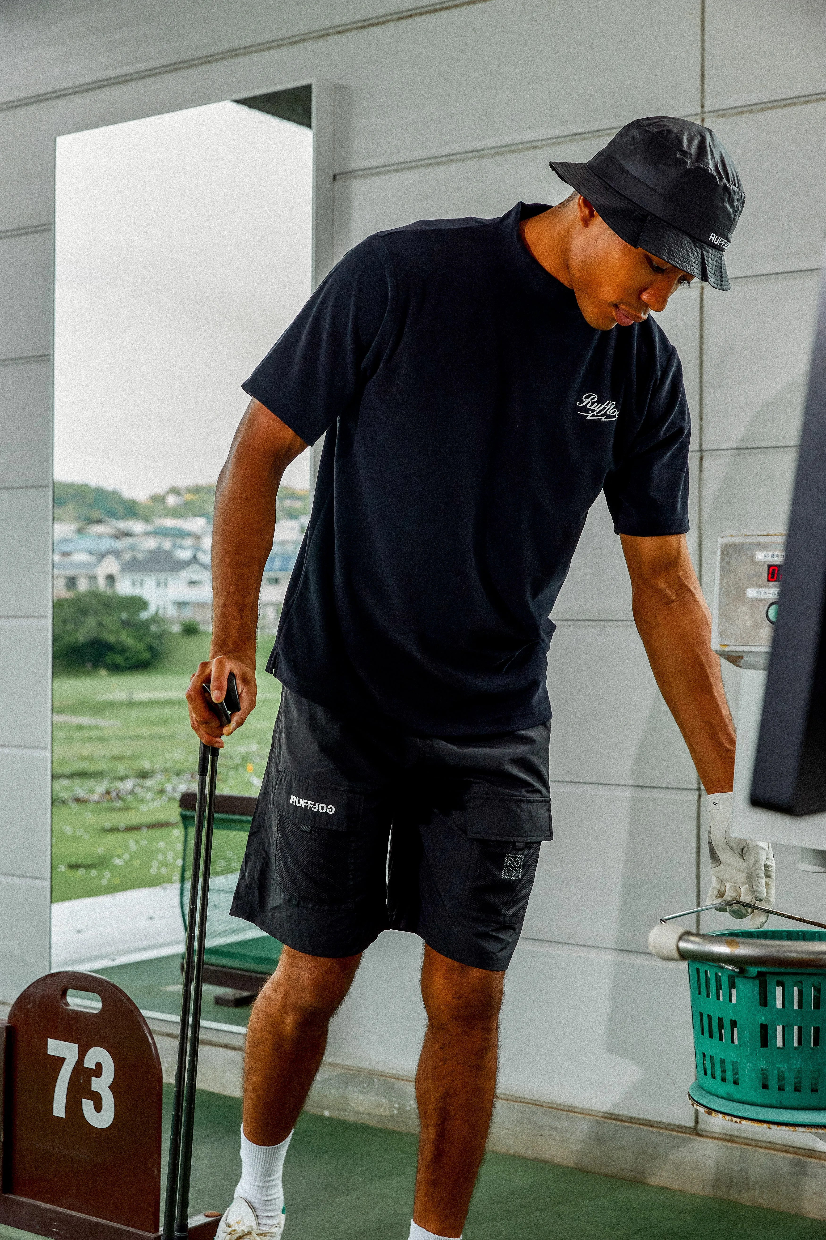 RUFFLOG×ELECTRIC WATERPROOF PACKABLE HAT BLACK