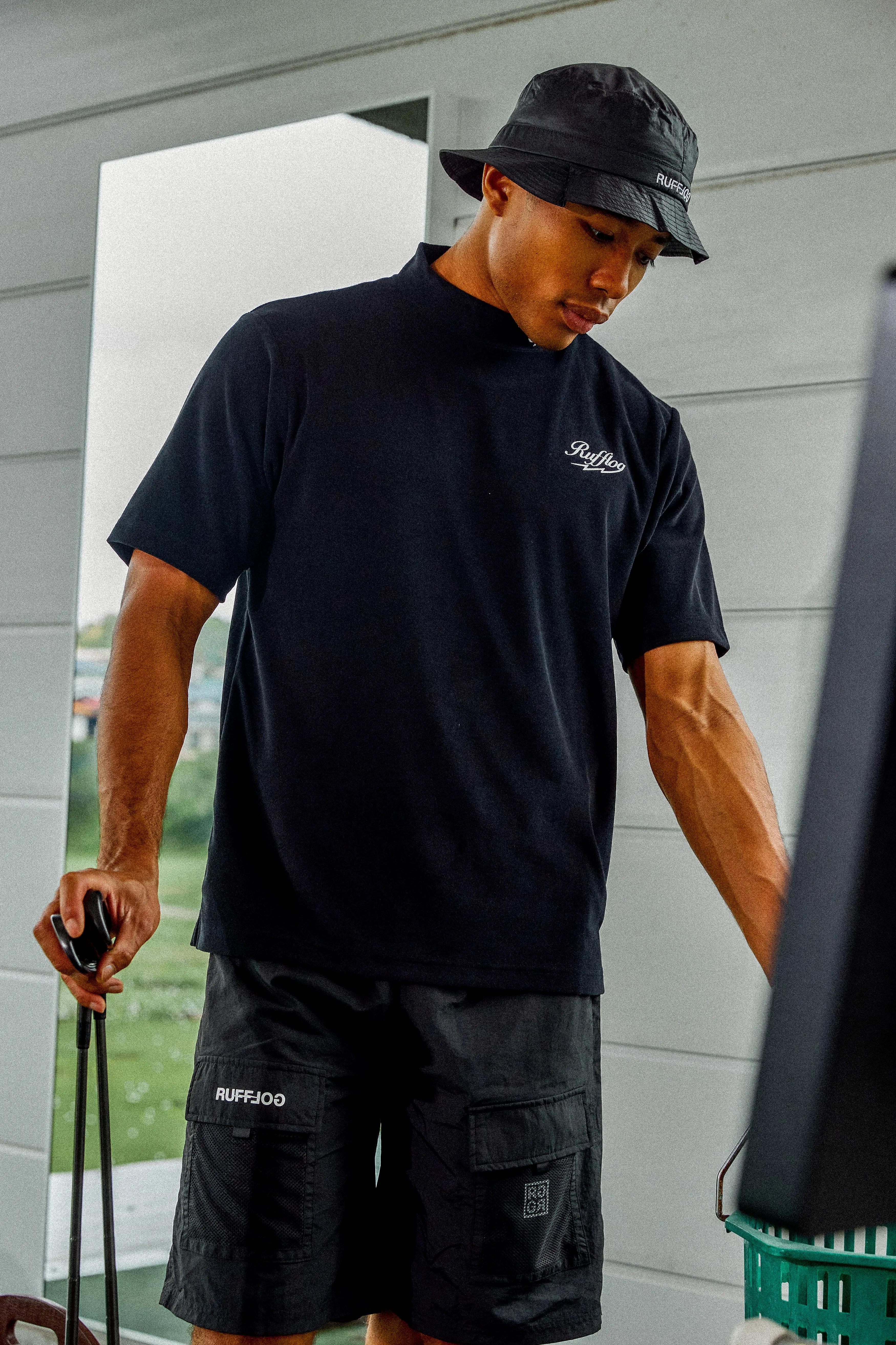 RUFFLOG×ELECTRIC WATERPROOF PACKABLE HAT BLACK