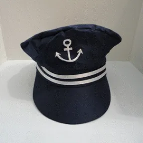 Sailor Captain Hat with Anchor & Stripes