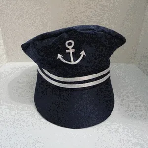 Sailor Captain Hat with Anchor & Stripes