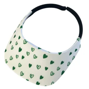 Square Brim - Sketchy Hearts White w/ Green