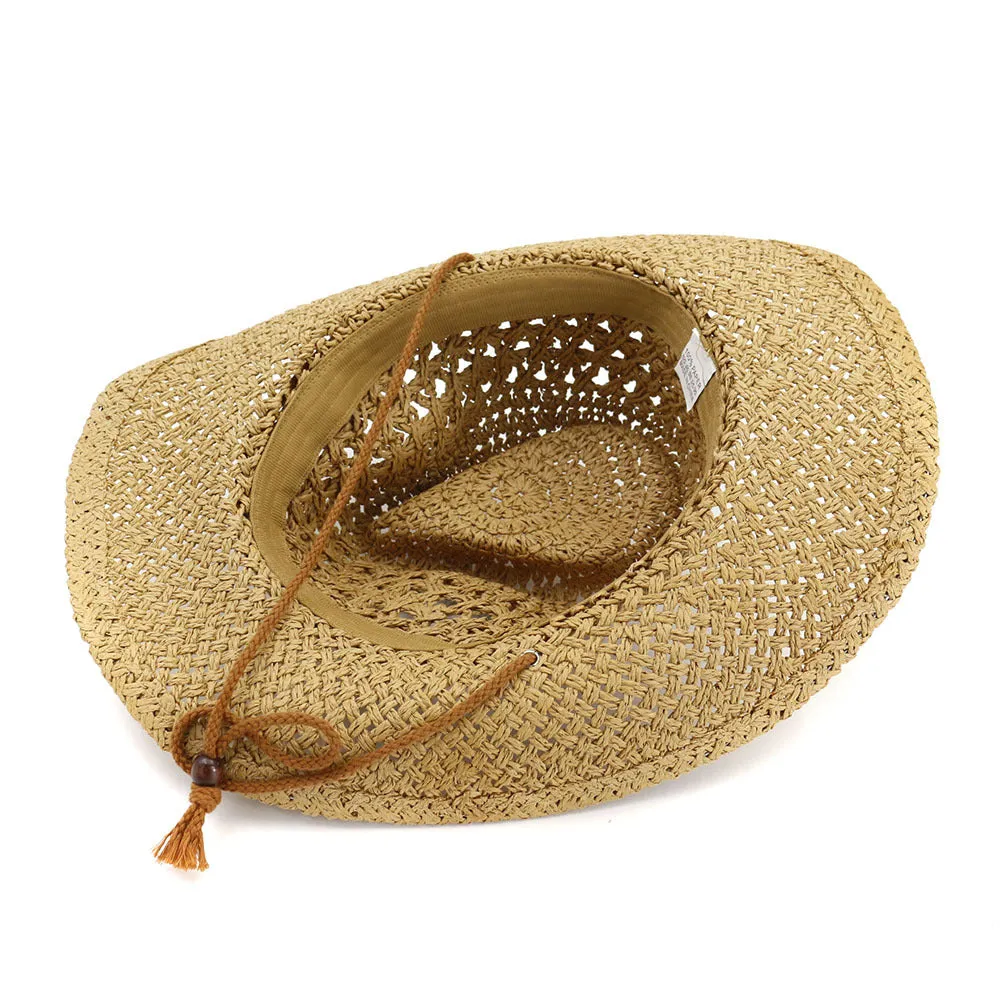 Straw Cowboy Hats Handmade Straw Hat Bowler Hat Female Outdoor Seaside Beach Hat
