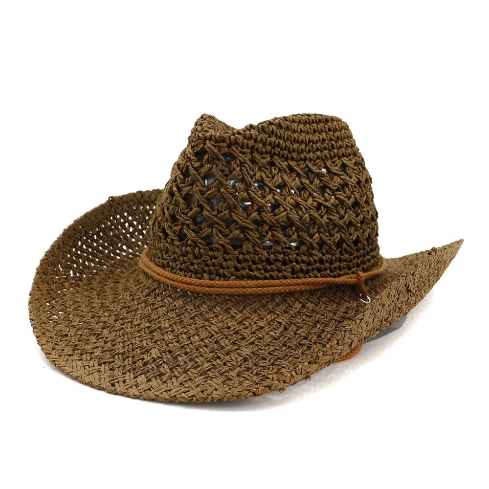 Straw Cowboy Hats Handmade Straw Hat Bowler Hat Female Outdoor Seaside Beach Hat
