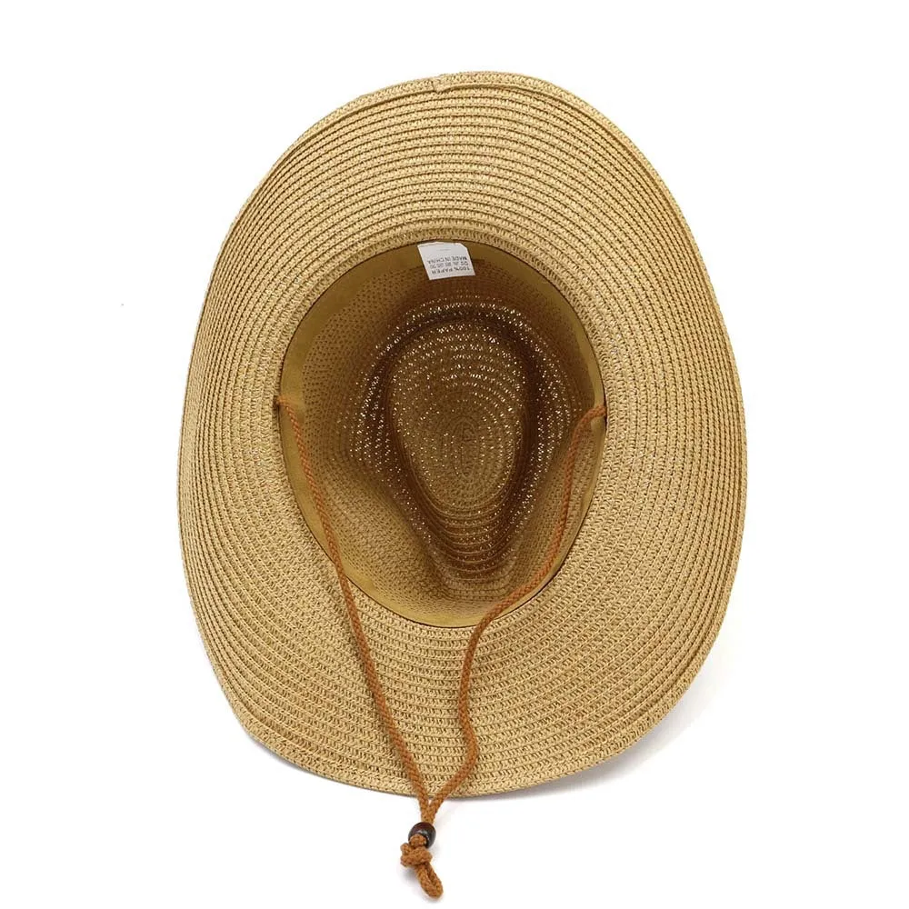 Straw Cowboy Hats Men Women Western Straw Cowboy Hat Top Hat Outdoor Seaside Beach Hat