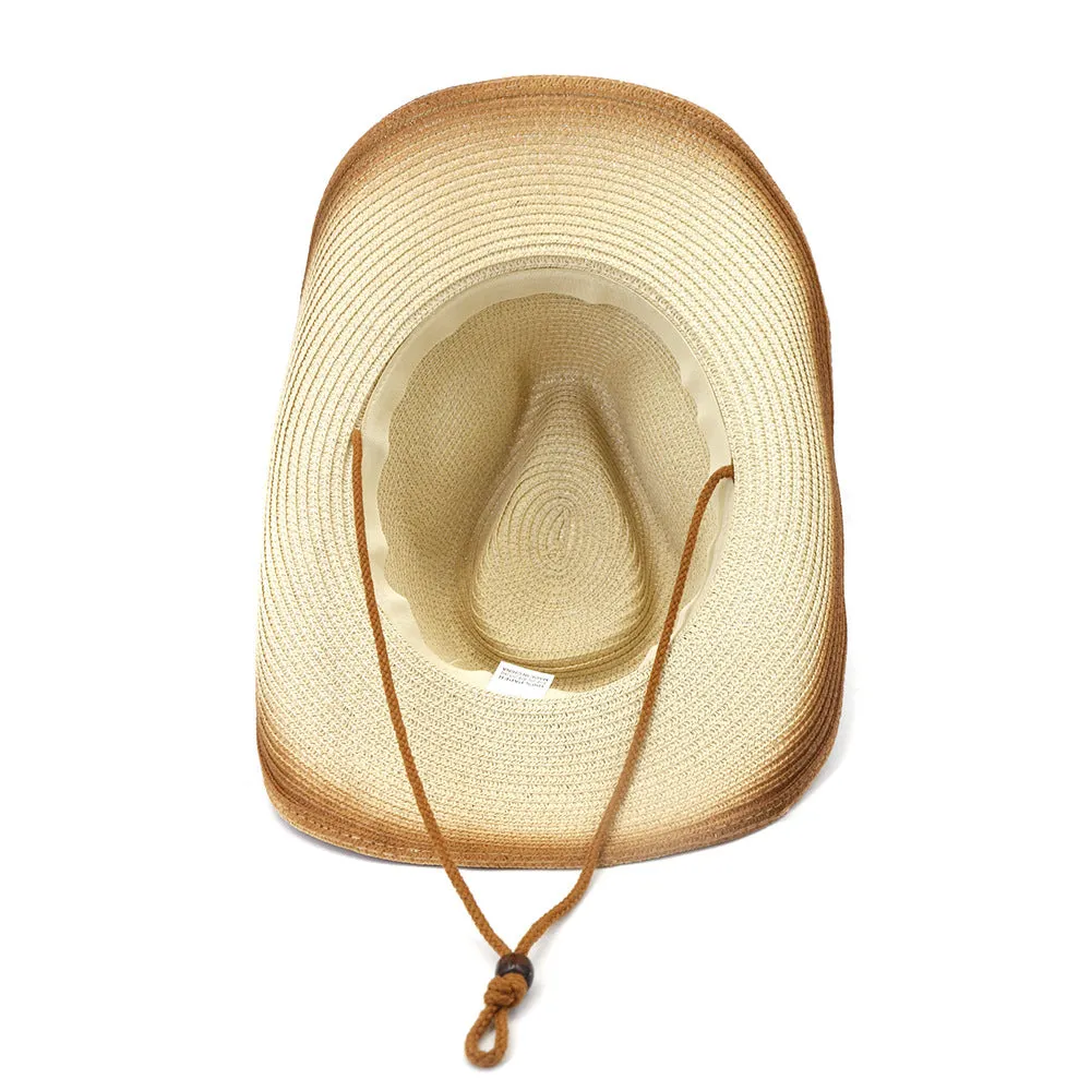 Straw Cowboy Hats Outdoor Seaside Sun Protection Sun Hat for Men and Women